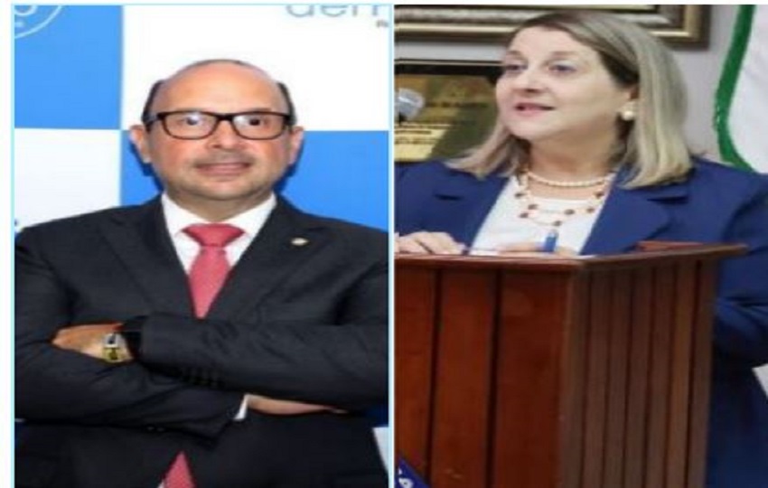 Eduardo Leblanc, actual defensor del pueblo, y Ángela Russo, exmagistrada de la CSJ. Cortesía