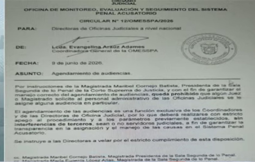 La circular enfatiza que el agendamiento constituyen una facultad única.