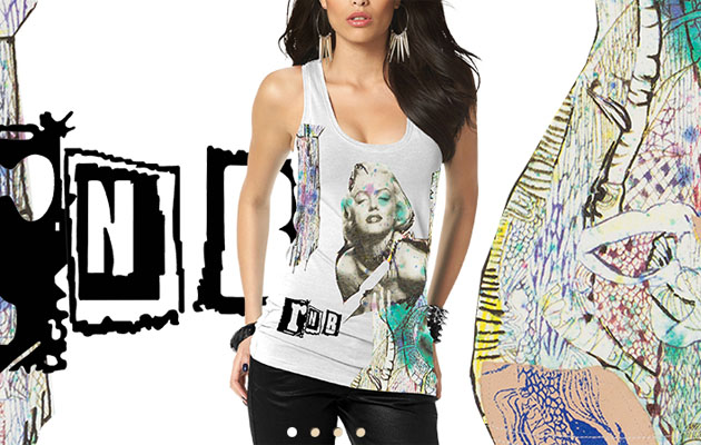 Camiseta sin mangas para mujeres de Rosas&Beats. Colección disponible en eBay