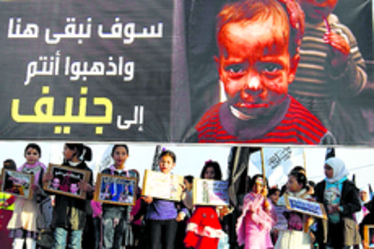 Niños jordanos participan de una manifestación contra la cumbre.(EFE)