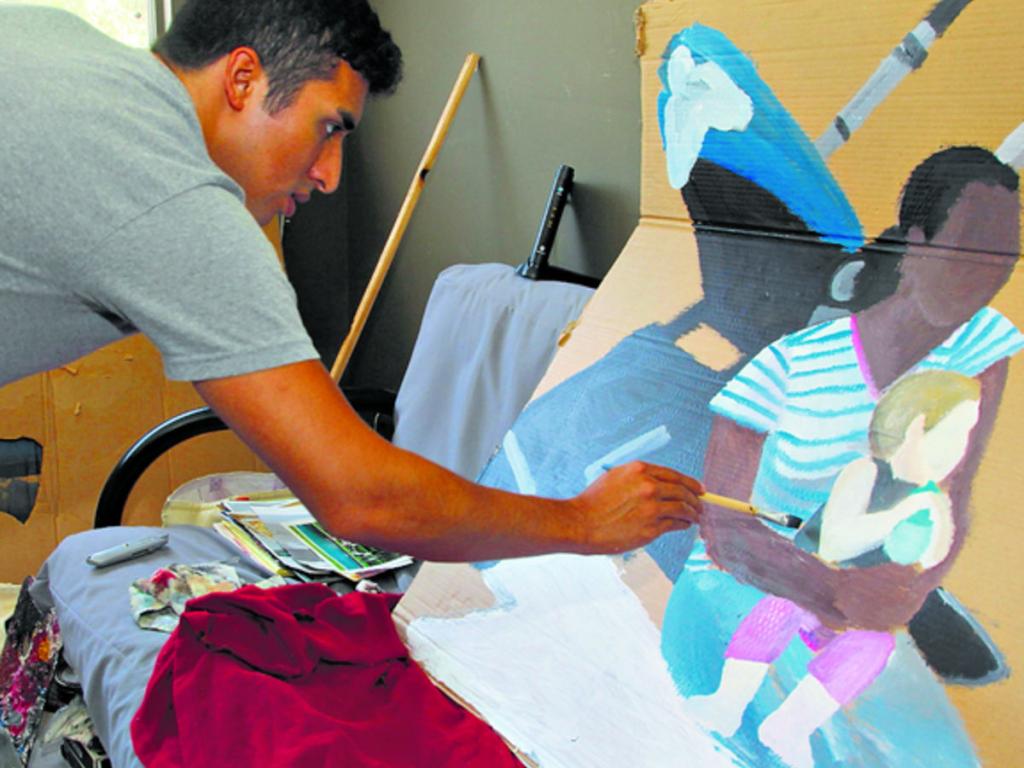 Sus pinturas son una crítica social, pues sencillamente quiere que se reconozca el mérito de tanta gente que cumple arduas jornadas de trabajo.()