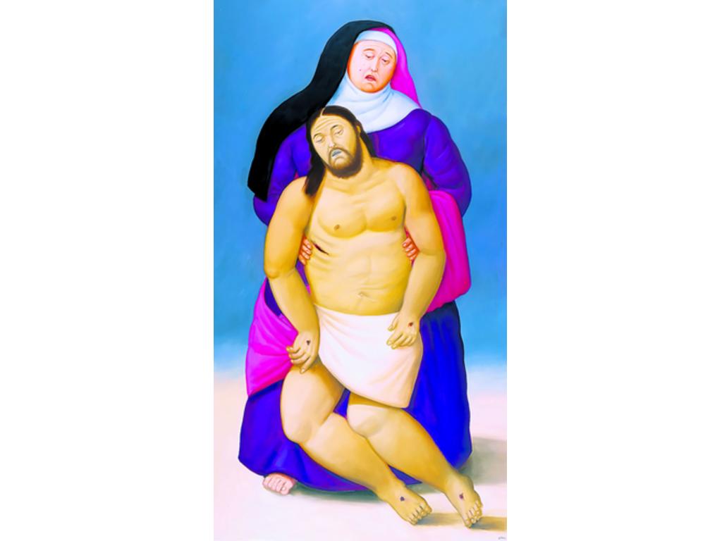 Jesús y la multitud. 2010, óleo sobre lienzo 108 x 83.5 cm.