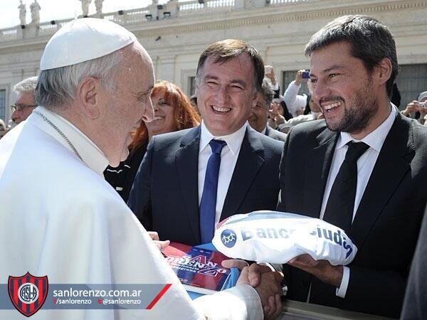 El Papa Francisco recibió a Matías Lammens, Presidente del San Lorenzo.Foto/Cortesía del San Lorenzo.