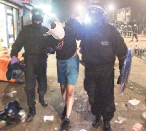 <p>Hubo varios heridos y arrestos.</p>
