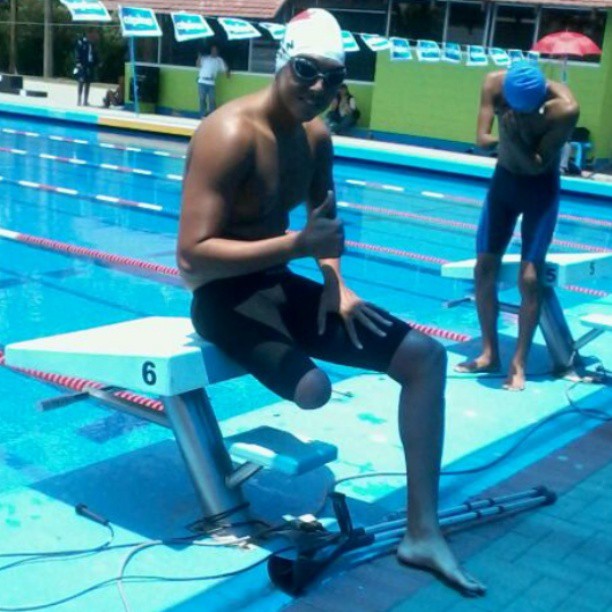 Cesar Barria, conquisto hoy tres medallas de oro en los Juegos Paracentroamericanos que de San José, Costa Rica 2013.Foto/Cortesía de Cesar Barria.<br>