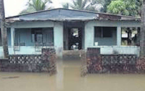 <p>Pérdidas. Agua se introdujo a las viviendas.</p>
