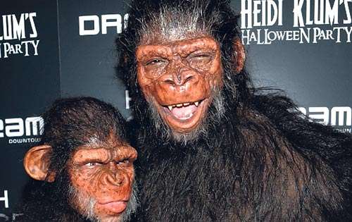 <p>Heidi Klum y Seal, caracterizados como auténticos primates salidos directamente de la película El planeta de los simios. La pareja dejó a todos boquiabiertos.</p>