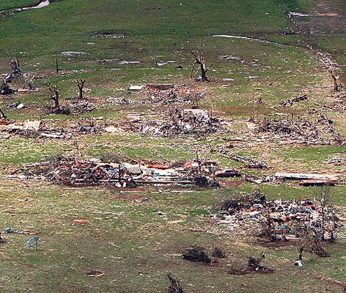 <p>Destrucción. En el poblado de Piedmont, no quedó nada en pie.</p>