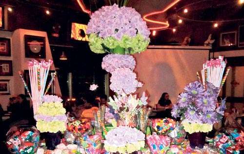 <p>El lugar fue decorado con muchas golosinas.</p>