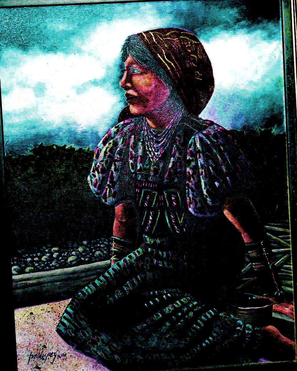 Nana (Madre). Pastel de Julián Velásquez.