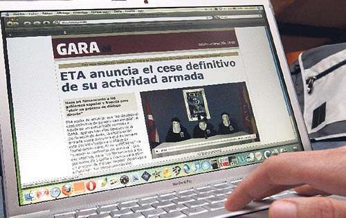 <p>Publicación. Página digital del diario Gara.</p>