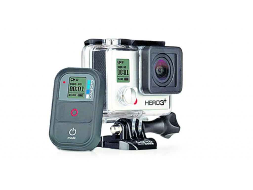 Go Pro Hero3+. La popular cámara lanzó tres nuevas versiones este año, con diseños más pequeños y livianos, además de mejoras en su capacidad. El modelo Black cuenta con nuevo sistema óptico.