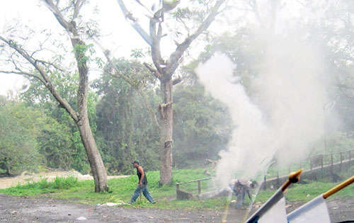<p>Tóxico. Queman metales en los alrededores.</p>