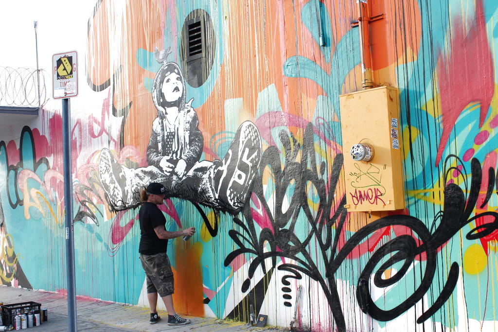 La zona de grafitis de Wynwood, el barrio artístico de Miami. Foto/EFE