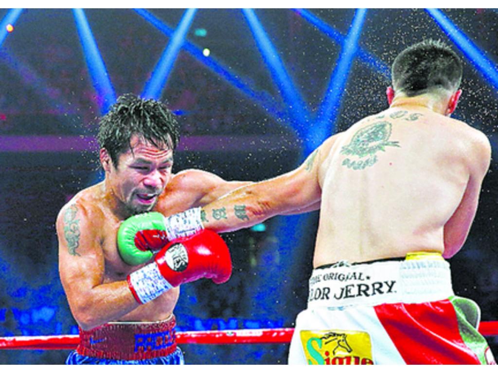 Bien preparado físicamente. Pacquiao siempre fue un punto móvil en el ensogado, lo que minimizó las posibilidades de que Ríos le conectara un golpe sólido. Las condiciones físicas del filipino se hicieron notar en el cuadrilátero.