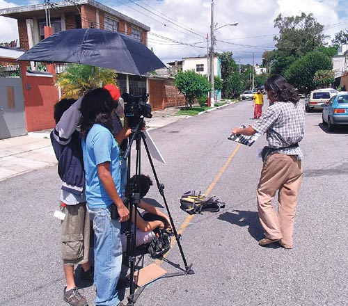 <p>Durante las filmaciones de la cinta en Guatemala</p>