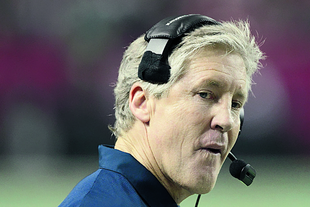 Tristeza. Pete Carroll, entrenador de los Seahawks(AP)