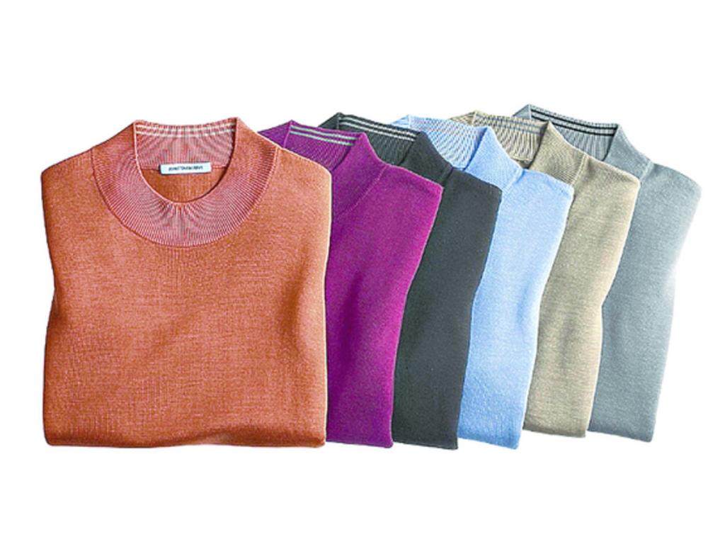 Johnston & Murphy. La prestigiosa firma también se caracteriza por sus coloridos suéteres, que le aportan elegancia y sofisticación a cada look de los caballeros.