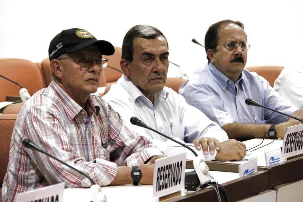 La mesa de diálogo entre el Gobierno de Colombia y las FARC.<br>