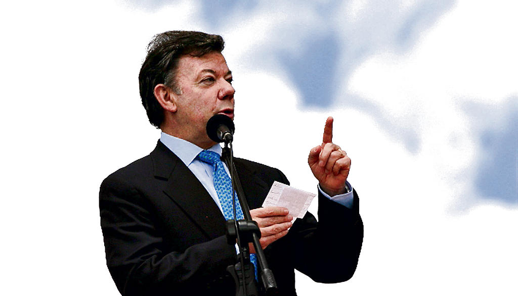 Júbilo. Juan Manuel Santos felicitó a la Policía.(AP)