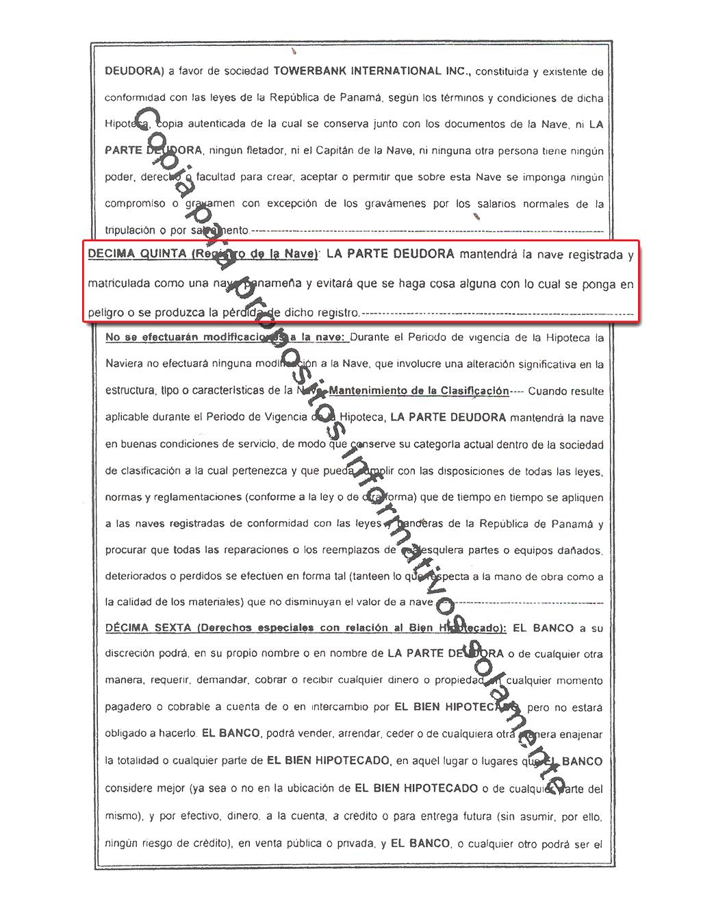 En noviembre de 2011 el Towerbank International desembolsó 2 millones de dólares para pagar la diferencia que debían los hermanos Varela en el contrato de compra-venta que se había firmado dos meses antes con el distribuidor de Bertram, Evermarine Corp.()