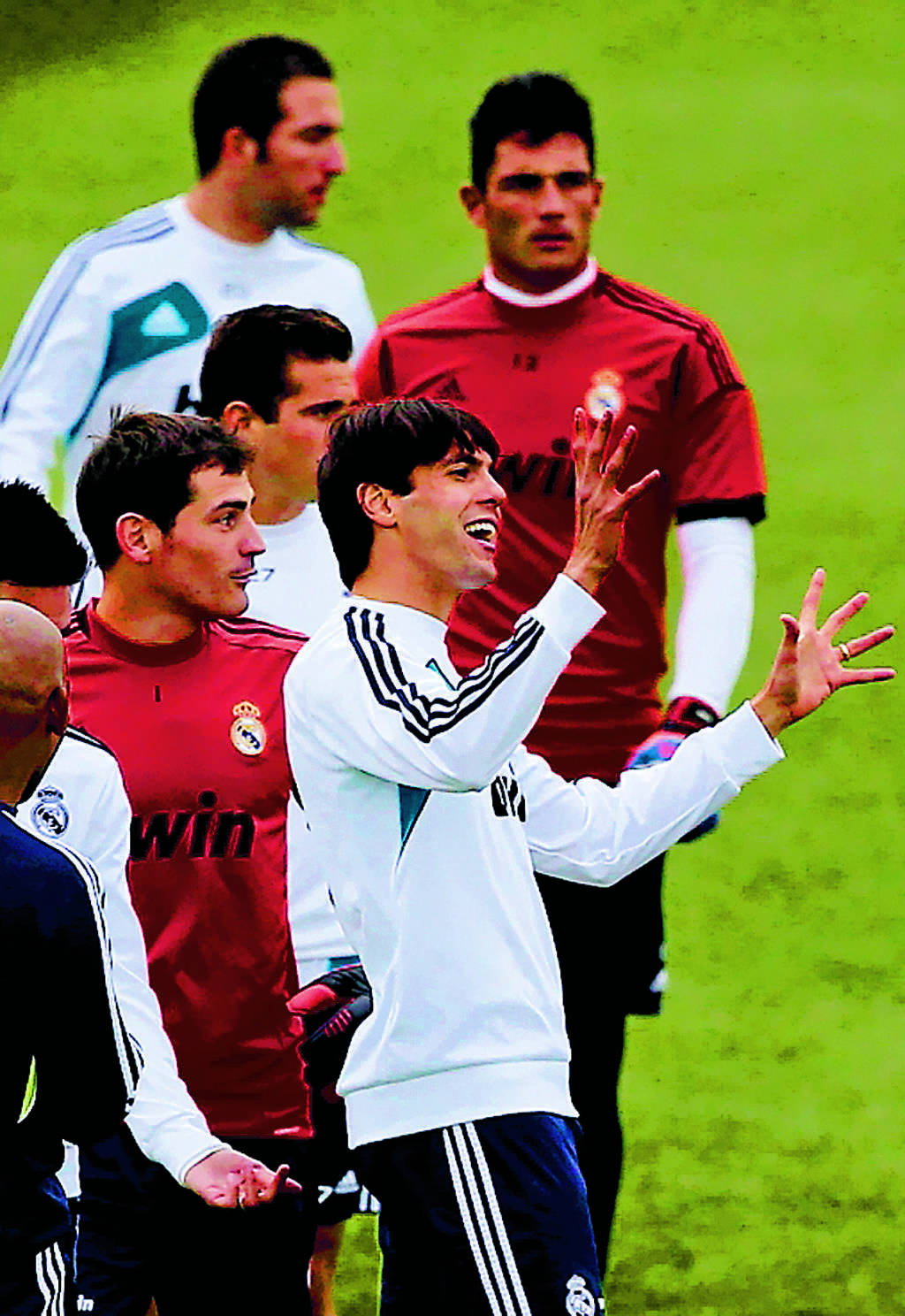 Actitud. Kaká estaba feliz en la práctica.(EFE)