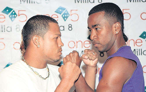 <p>Pleito. Luis García (izq.) y Alejandro Corrales</p>