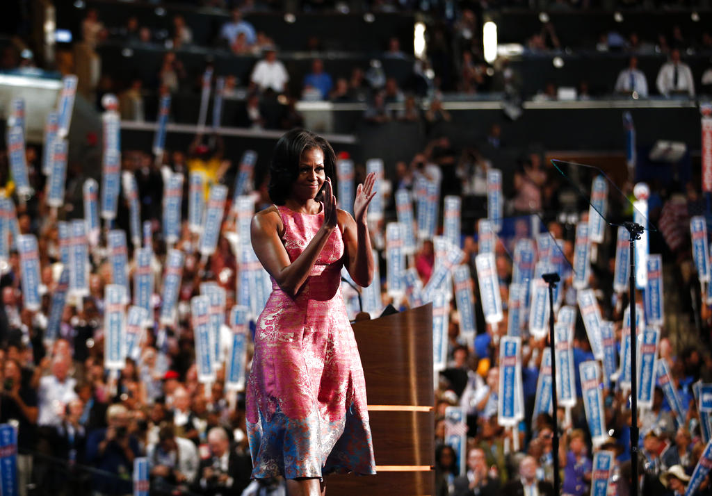 Michelle Obama arrancó aplausos. Foto: AP<br>
