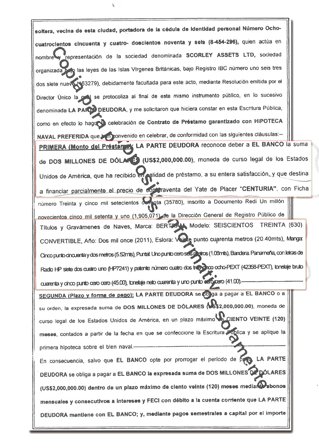 El Towerbank International fue la entidad a la que recurrieron los hermanos Varela para financiar una parte de la embarcación. El préstamo garantizado con la embarcación debe ser pagado en un plazo de 120 meses.()
