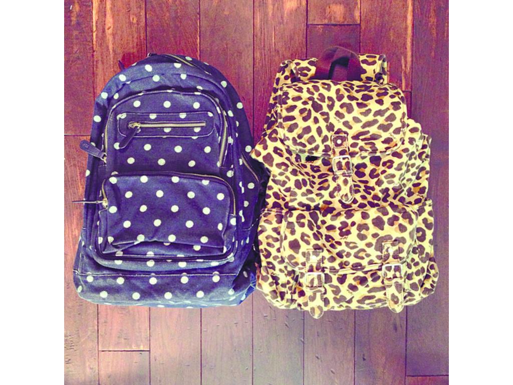 Aéropostale. Mochilas de la colección Fall 2013. Los colores de la temporada son los marrones, azules y turquesas, propuesta que se mezclaron con estampados.
