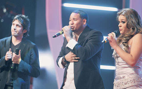 <p>Artistas. Iván Barrios, Miguel Ángel y Margarita.</p>