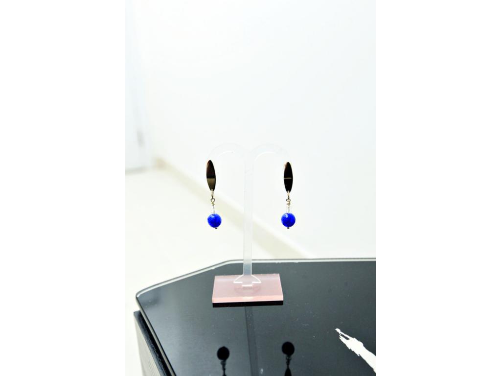 Aretes bañados de oro con piedras de jade facetados()