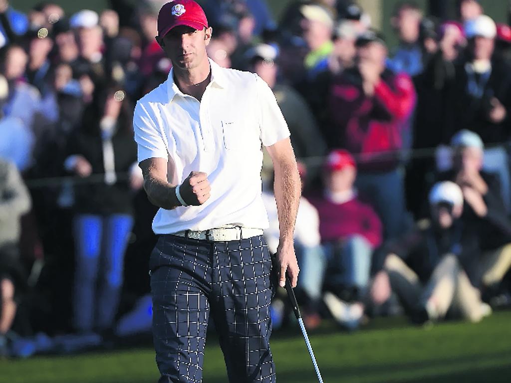 Clave. El estadounidense Dustin Johnson celebra.(efe)
