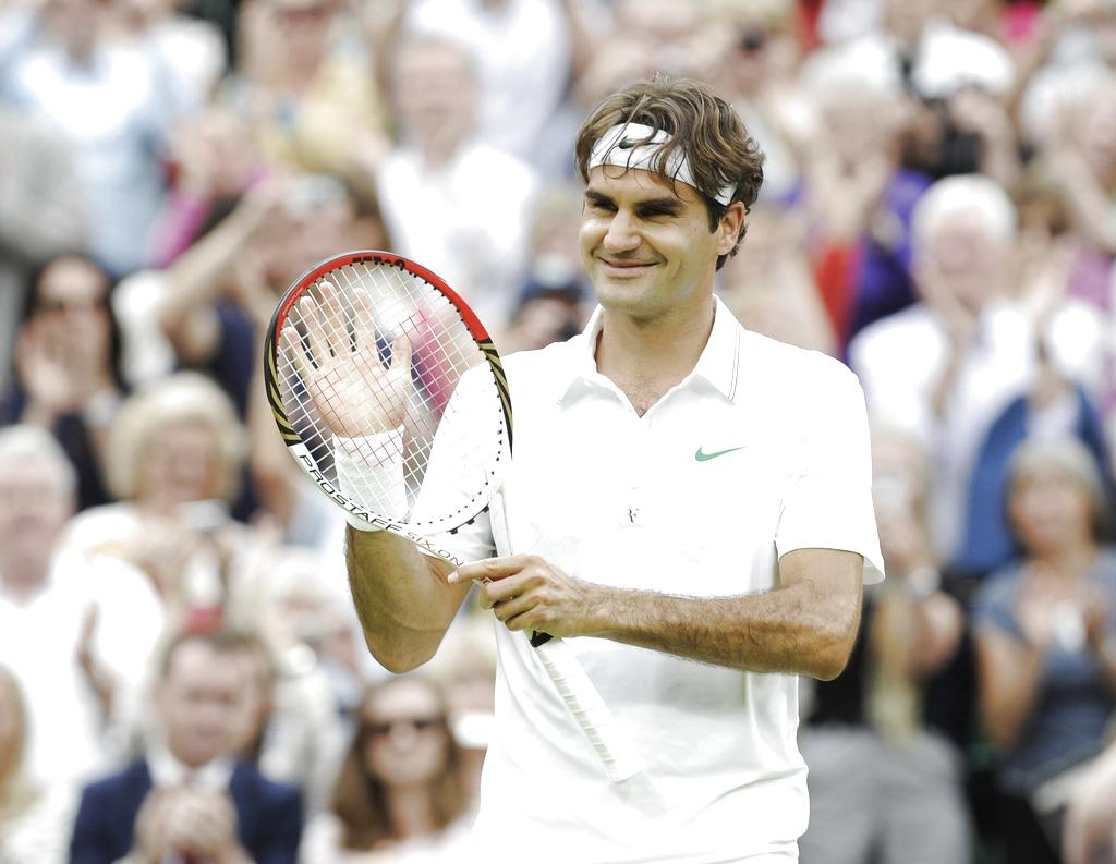 El tenista suizo Roger Federer en Wimbledon. Foto: EFE<br>