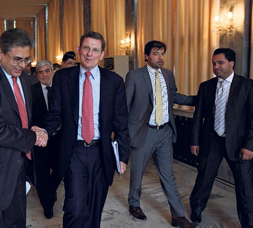<p>Negociadores de EE.UU., Afganistán y Pakistán. </p>