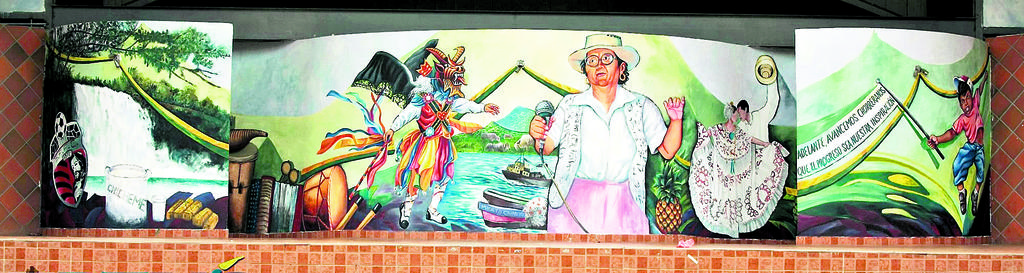 Identidad chorrerana, mural creado colectivamente por artistas y aficionados de este distrito capitalino. El mismo está en una de las paredes de la Escuela de Bellas Artes de La Chorrera.(Cortesía)