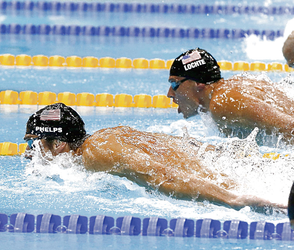 Competencia. Lochte es el eterno rival de Phelps.(efe)