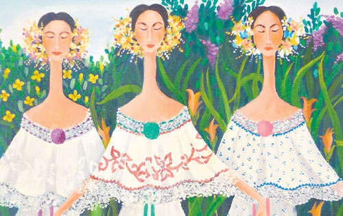 <p>Las empolleradas. Siguen en primer lugar de preferencia de los artistas costumbristas, seguido por el paisajismo.</p>