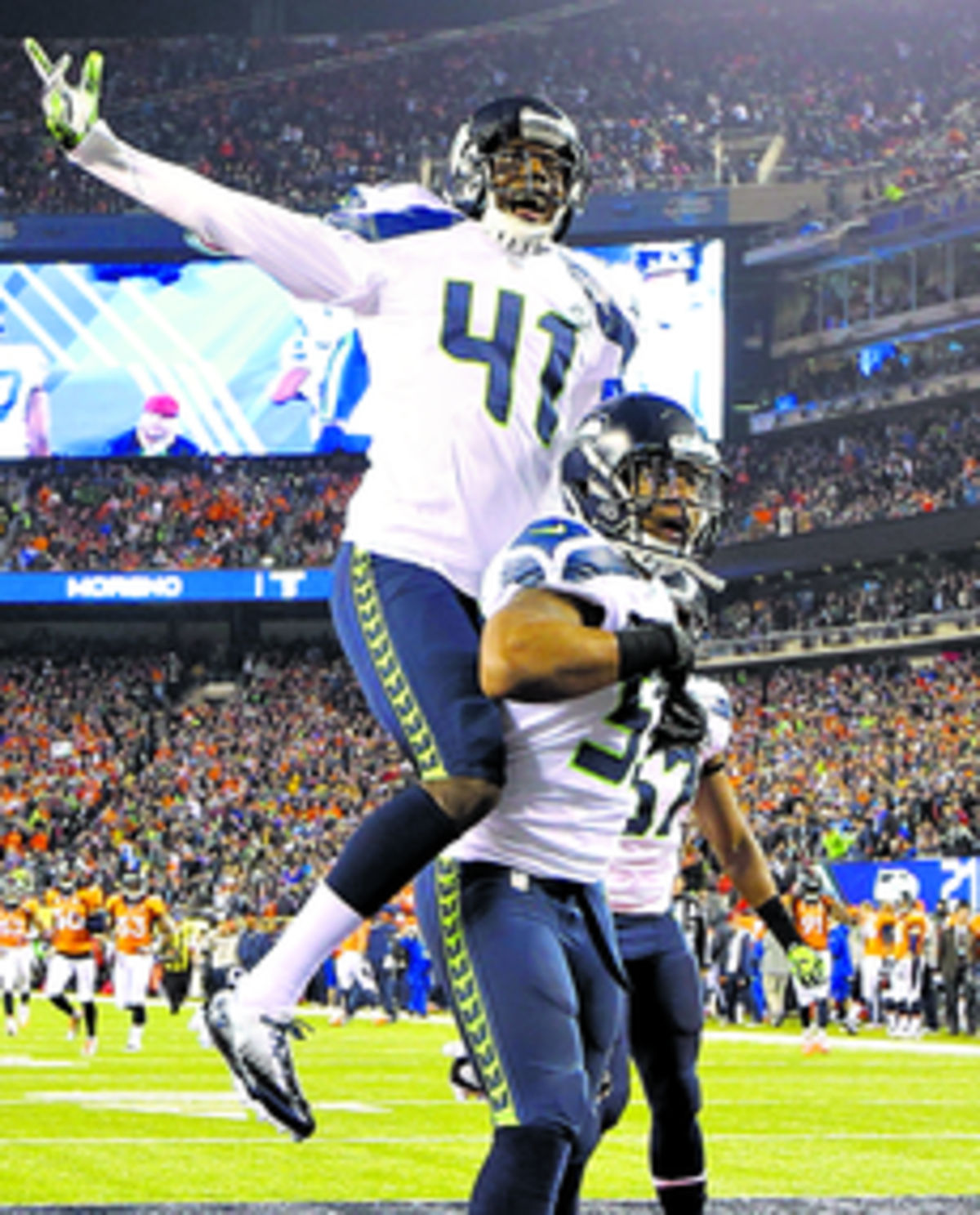 La felicidad se respiraba en el escuadrón de los Seahawks. (AP )