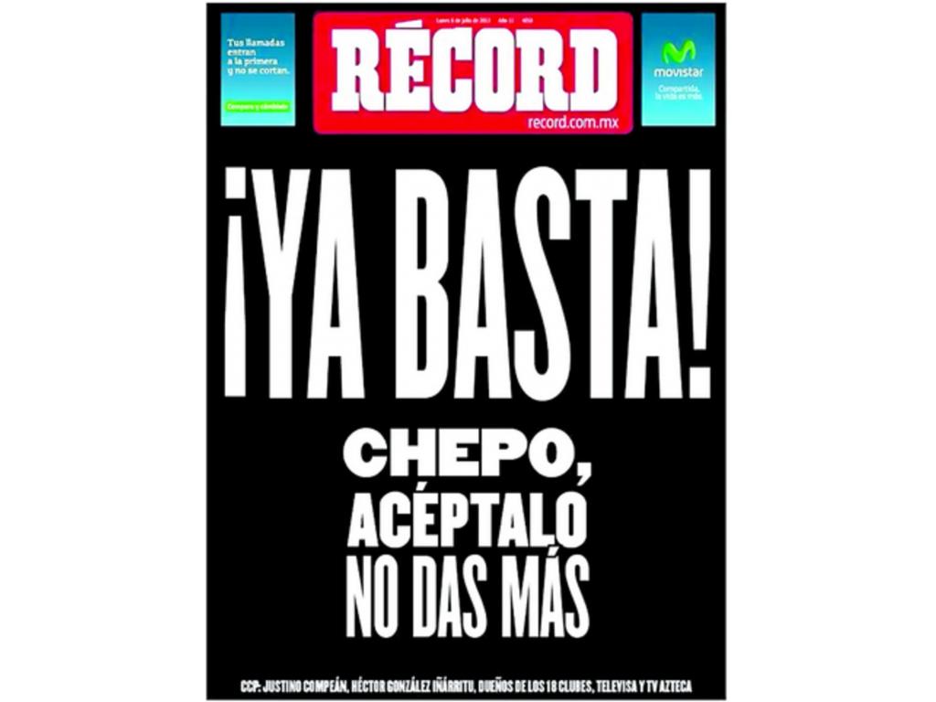 Las tapas de los diarios mexicanos no perdonaron la derrota.(Tomado de internet)