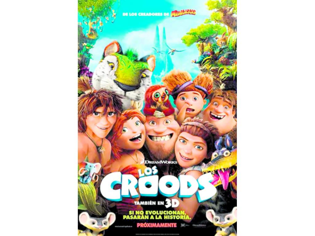 Cuando la caverna que siempre ha sido su hogar es destruida, la familia de los Croods se ve obligada a emprender el primer viaje familiar. Descubren un increíble nuevo mundo, lleno de fantásticas criaturas, y un futuro inesperado.