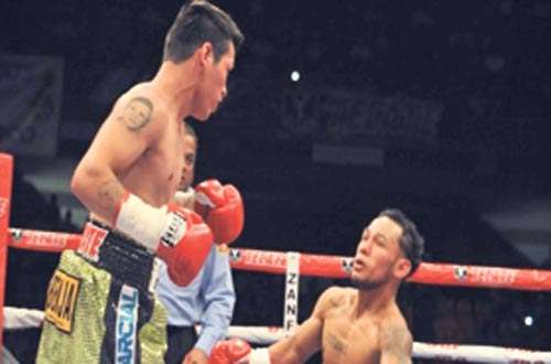 <p>Intenso. La izquierda de Hernán Márquez entró a placer.</p>