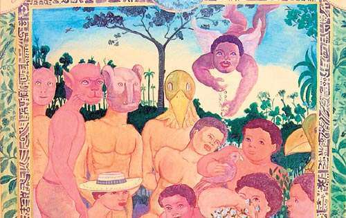<p>Acrílico. Esperamos las llegadas de los Rosarios. De su serie Kreol criollo 2010.</p>
