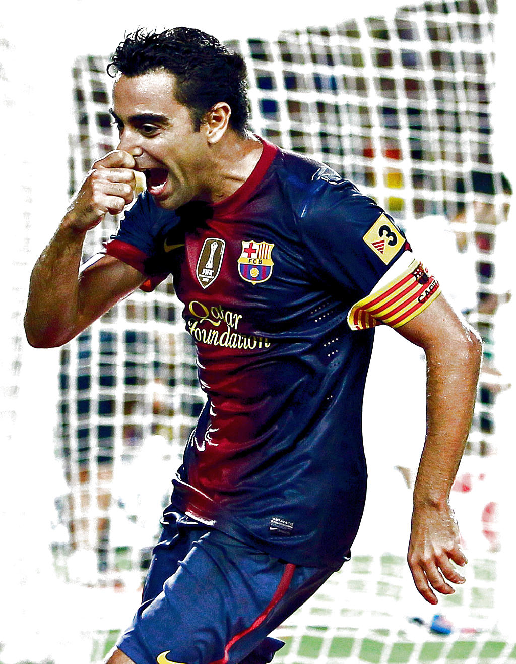 Golazo. Xavi celebró a lo grande su gol, el tercero del Barça ante el Real Madrid.(AP)