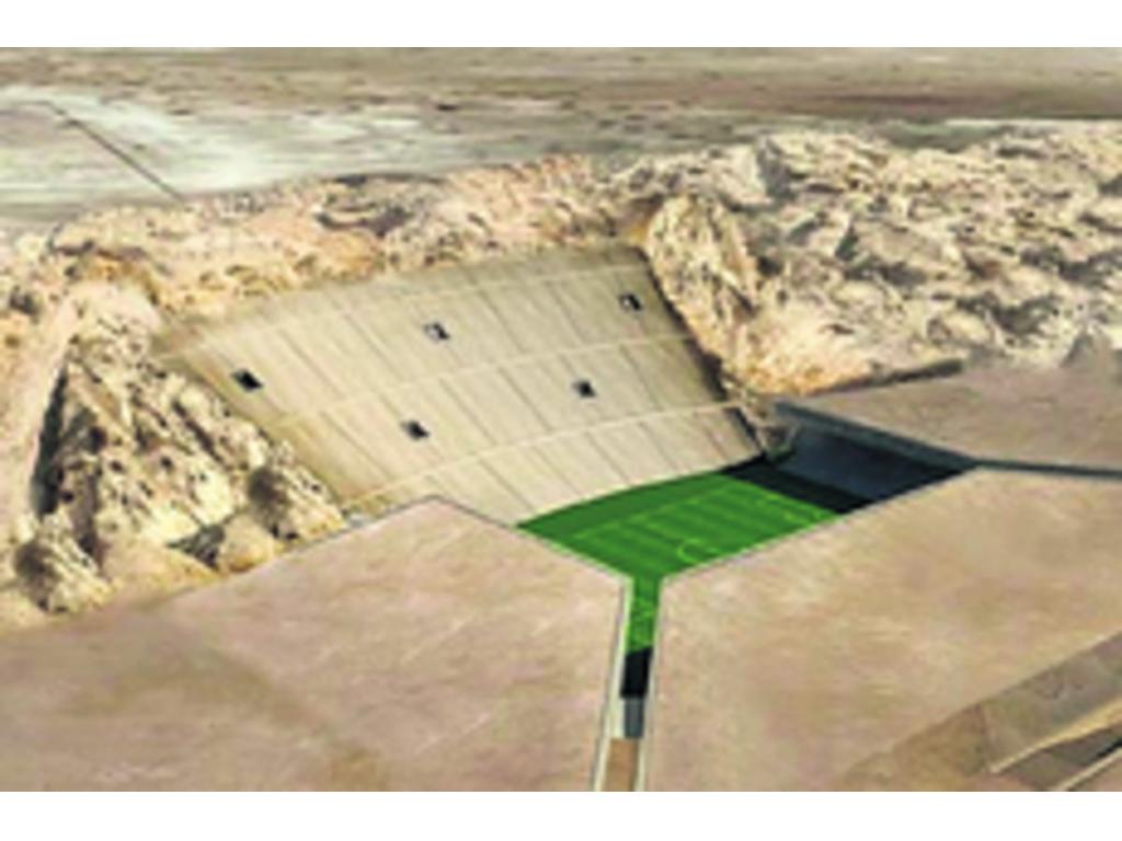 El Rock Stadium estará bajo las arenas del desierto, para evitar el deterioro del terreno de juego por las temperaturas extremas y las tormentas de arena. La capacidad será para 30,000 aficionados. (Archivo)