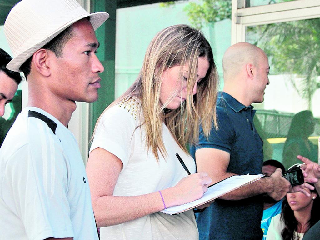 Bettina, de La Cáscara, también formó fila para audicionar. ()