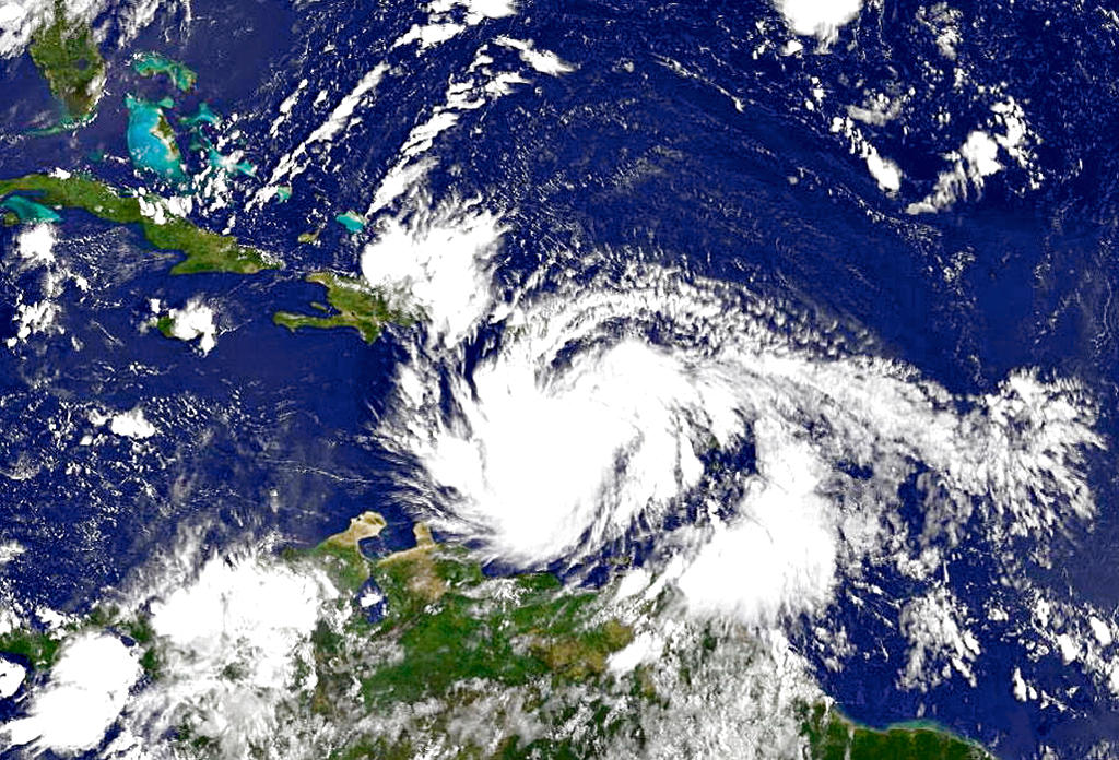 Evolución. Imagen satelital de la tormenta Isaac.(EFE)