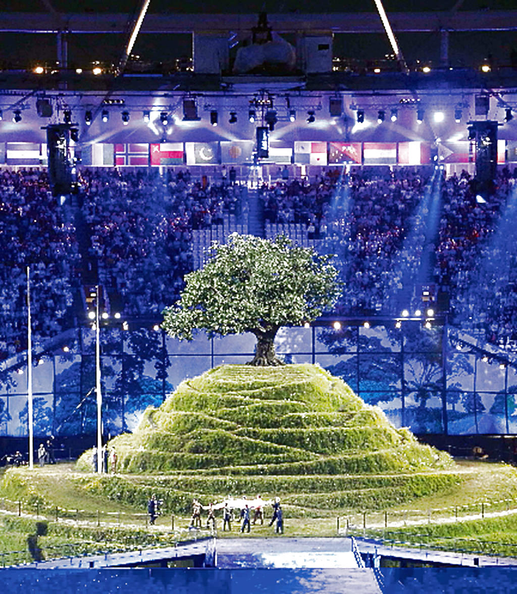 Belleza. Escenografía en el Estadio Olímpico de Londres.()