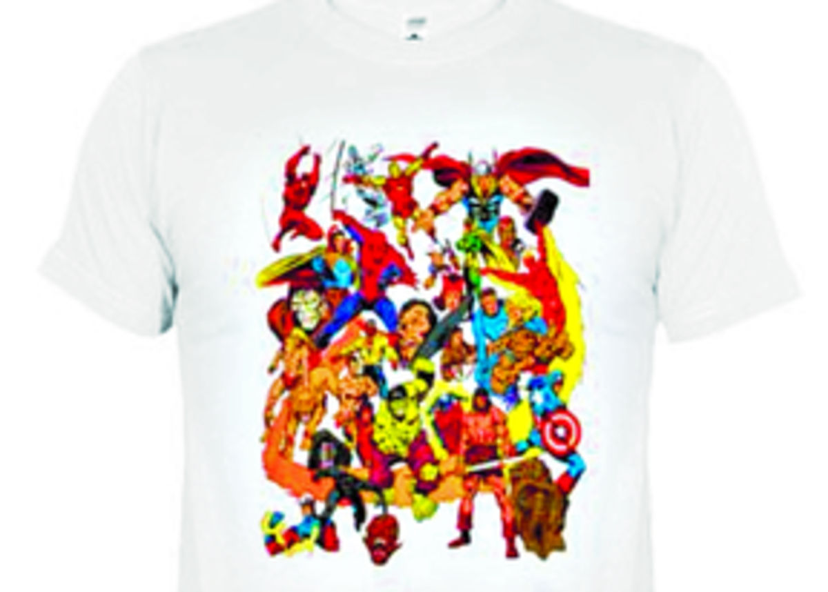 La marca de cómics Marvel ha presentado una colección de camisetas con los superhéroes de Los Avengers o Vengadores, entre los que están Capitán América, Thor, El Hombre Araña, Iron Man y Hulk.(Lo más y lo menos. camisetas de los avengers)