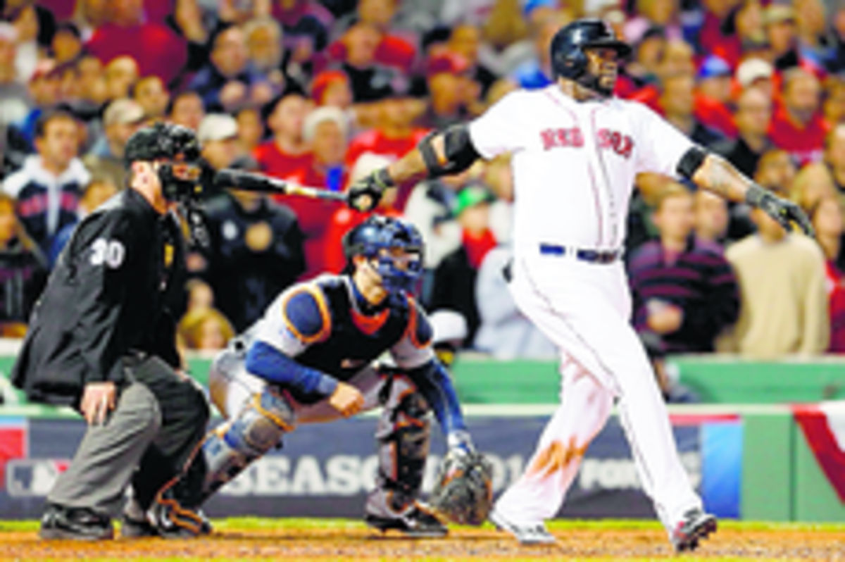 David Ortiz Bateó para .688 durante el Clásico de Otoño, el segundo promedio más alto para cualquier jugador con al menos 10 apariciones en el plato en una Serie Mundial.(Foto: AP)